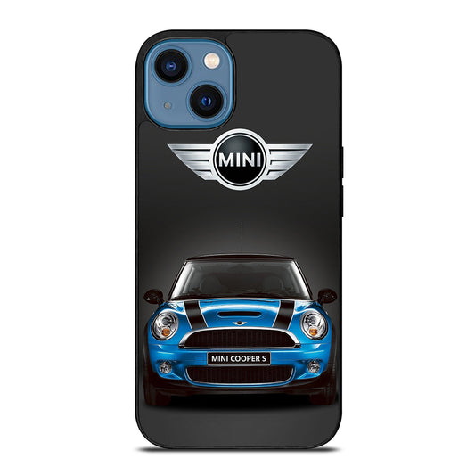 MINI COOPER BLUE CAR iPhone 14 Case Cover