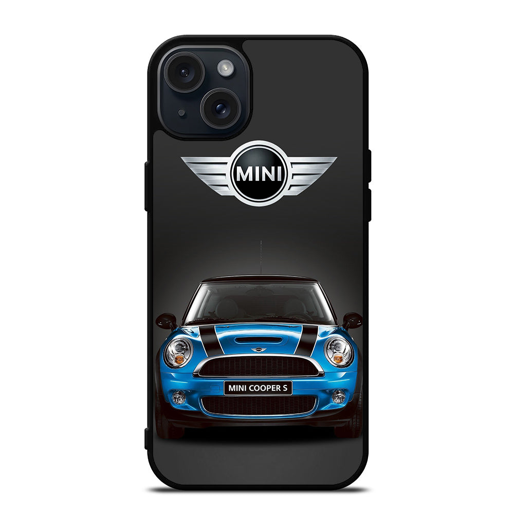 MINI COOPER BLUE CAR iPhone 15 Plus Case Cover