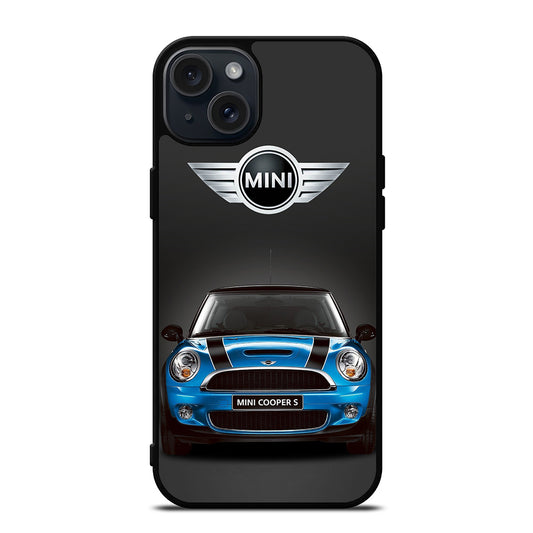 MINI COOPER BLUE CAR iPhone 15 Plus Case Cover