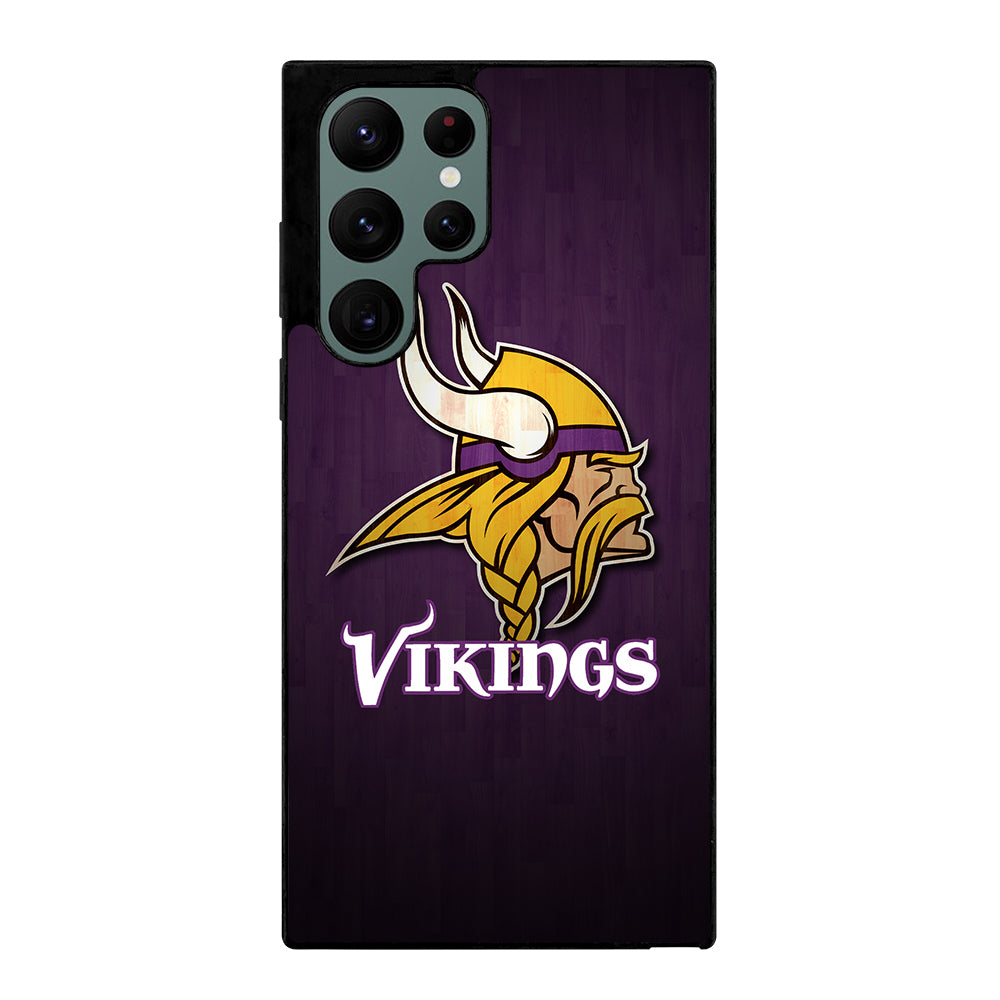 MINNESOTA VIKINGS WOODEN LOGO Samsung Galaxy S22 Ultra Case Cover
