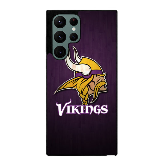 MINNESOTA VIKINGS WOODEN LOGO Samsung Galaxy S22 Ultra Case Cover