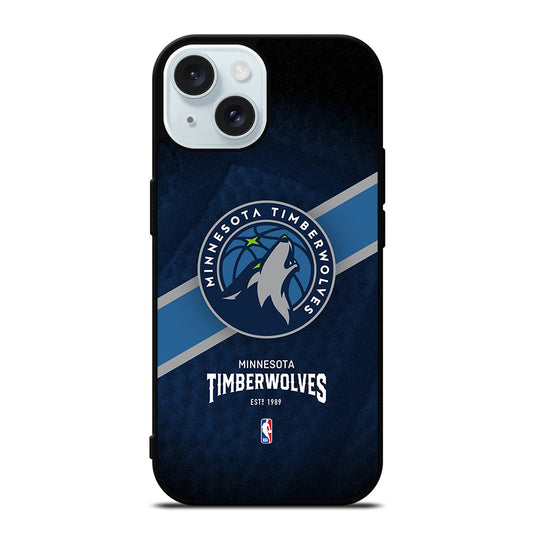 MINNESOTA TIMBERWOLVES NBA LOGO iPhone 15 Case Cover