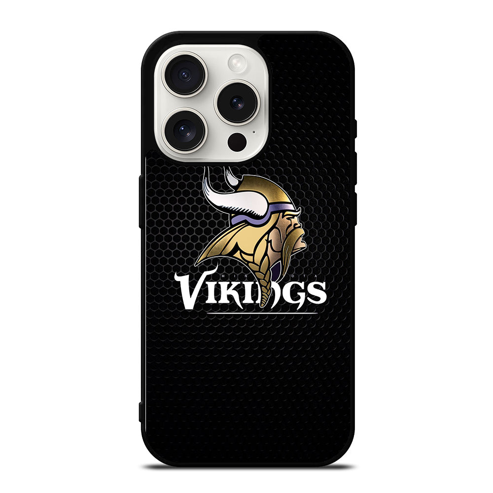 MINNESOTA VIKINGS METAL LOGO iPhone 15 Pro Case Cover