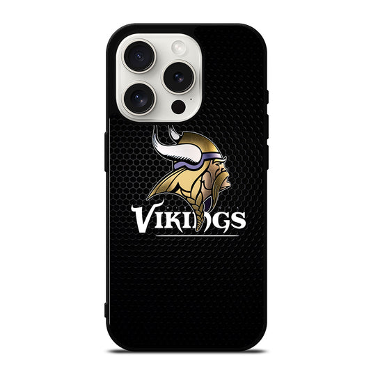 MINNESOTA VIKINGS METAL LOGO iPhone 15 Pro Case Cover