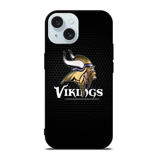 MINNESOTA VIKINGS METAL LOGO iPhone 15 Case Cover