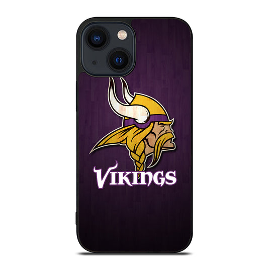 MINNESOTA VIKINGS WOODEN LOGO iPhone 14 Plus Case Cover