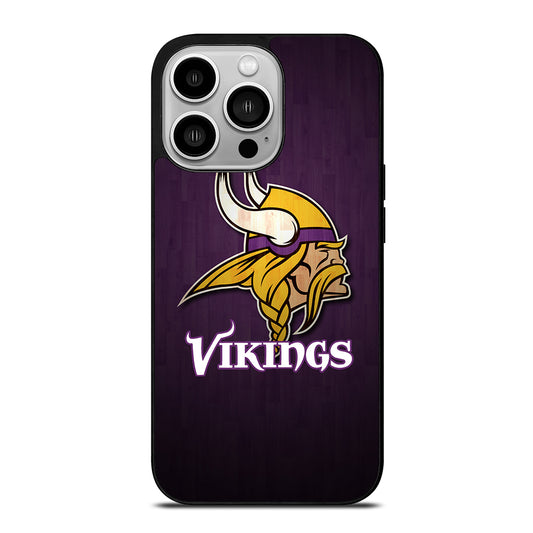 MINNESOTA VIKINGS WOODEN LOGO iPhone 14 Pro Case Cover