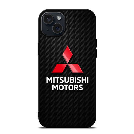 MITSUBISHI MOTORS LOGO CARBON iPhone 15 Plus Case Cover