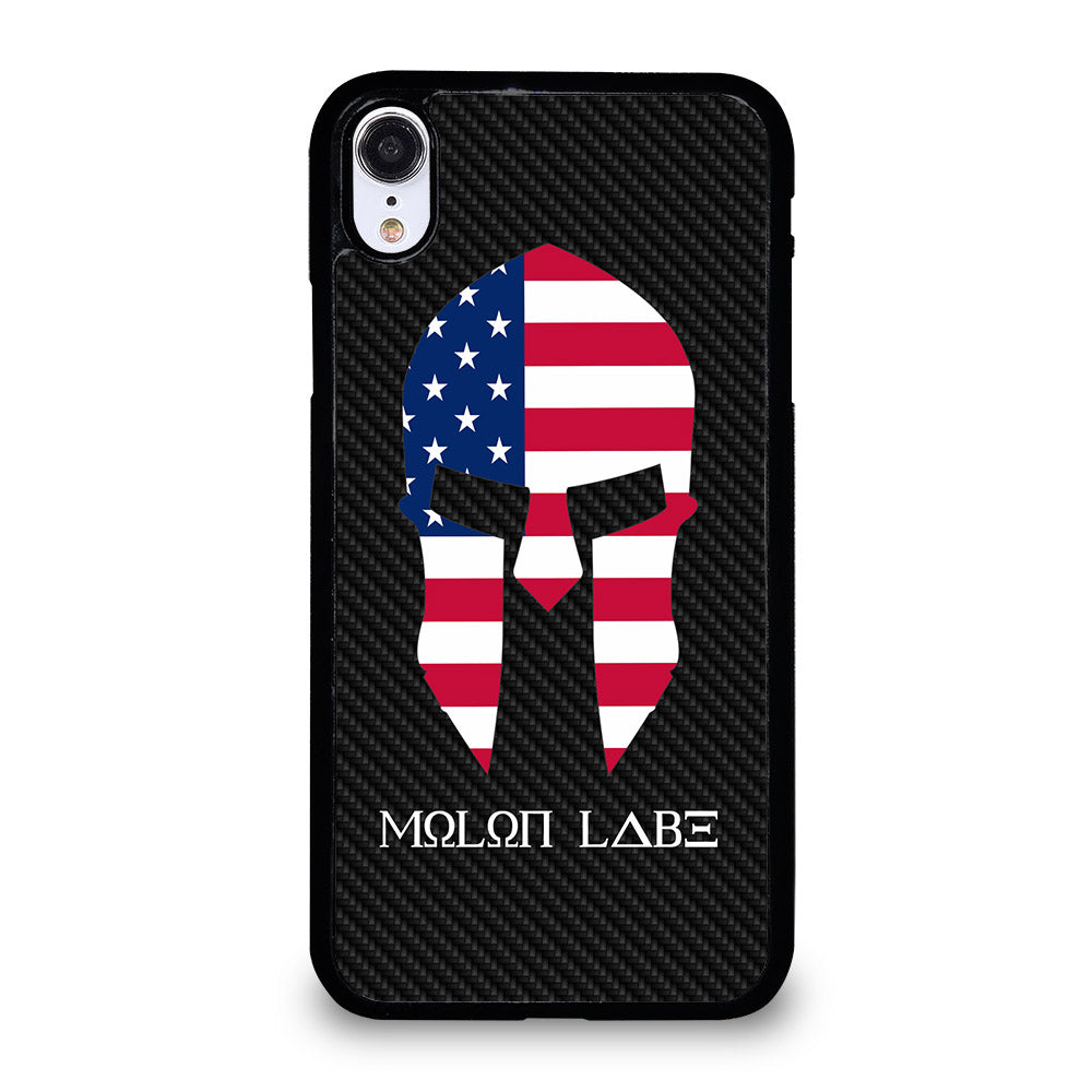 MOLON LABE AMERICAN FLAG CARBON LOGO iPhone XR Case Cover