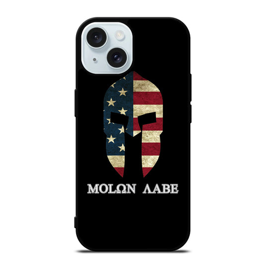MOLON LABE AMERICAN FLAG BLACK iPhone 15 Case Cover