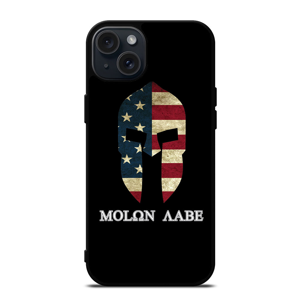 MOLON LABE AMERICAN FLAG BLACK iPhone 15 Plus Case Cover