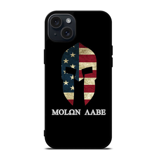 MOLON LABE AMERICAN FLAG BLACK iPhone 15 Plus Case Cover