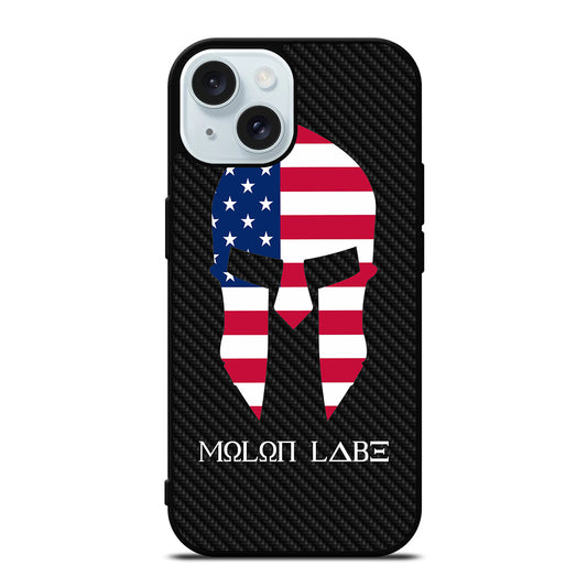 MOLON LABE AMERICAN FLAG CARBON LOGO iPhone 15 Case Cover