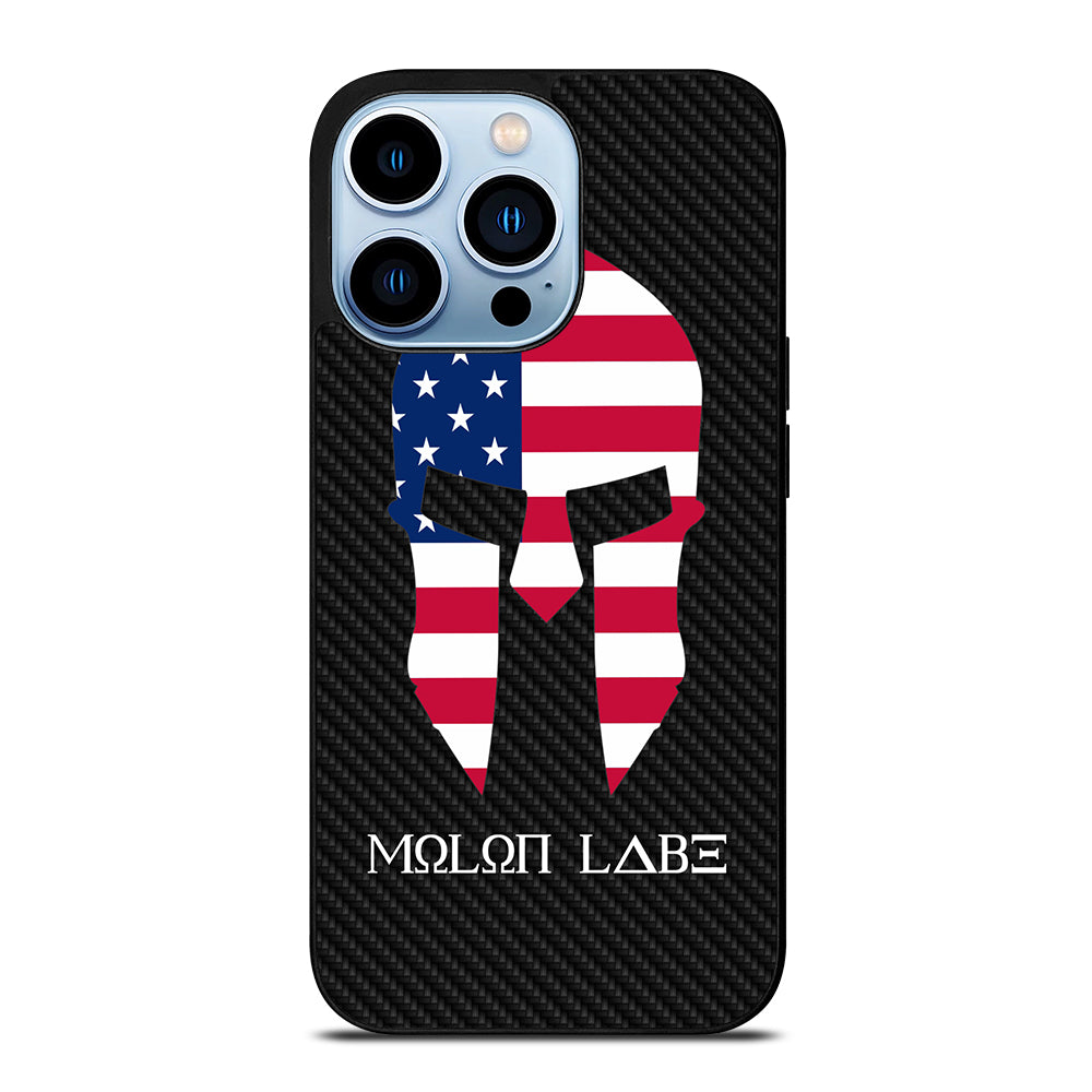 MOLON LABE AMERICAN FLAG CARBON LOGO iPhone 13 Pro Max Case Cover