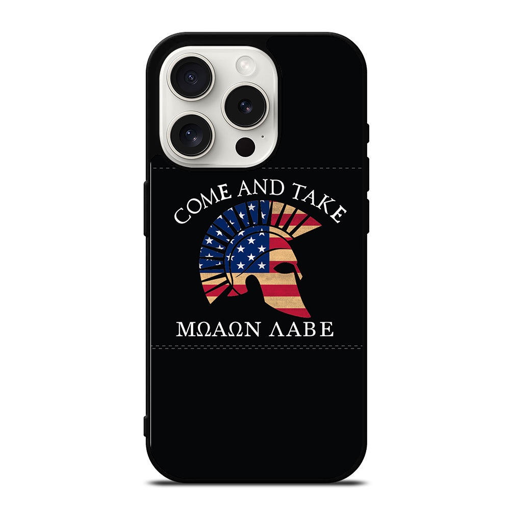 MOLON LABE AMERICAN FLAG HELMET iPhone 15 Pro Case Cover