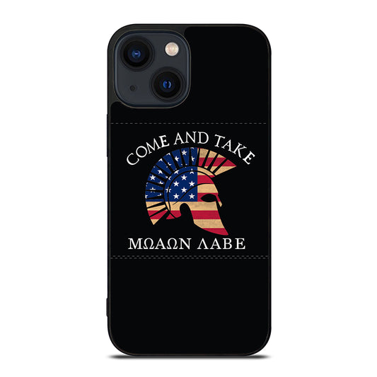 MOLON LABE AMERICAN FLAG HELMET iPhone 14 Plus Case Cover