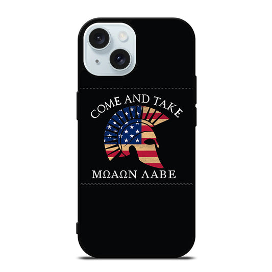 MOLON LABE AMERICAN FLAG HELMET iPhone 15 Case Cover