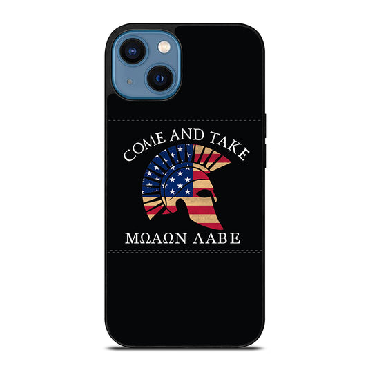 MOLON LABE AMERICAN FLAG HELMET iPhone 14 Case Cover