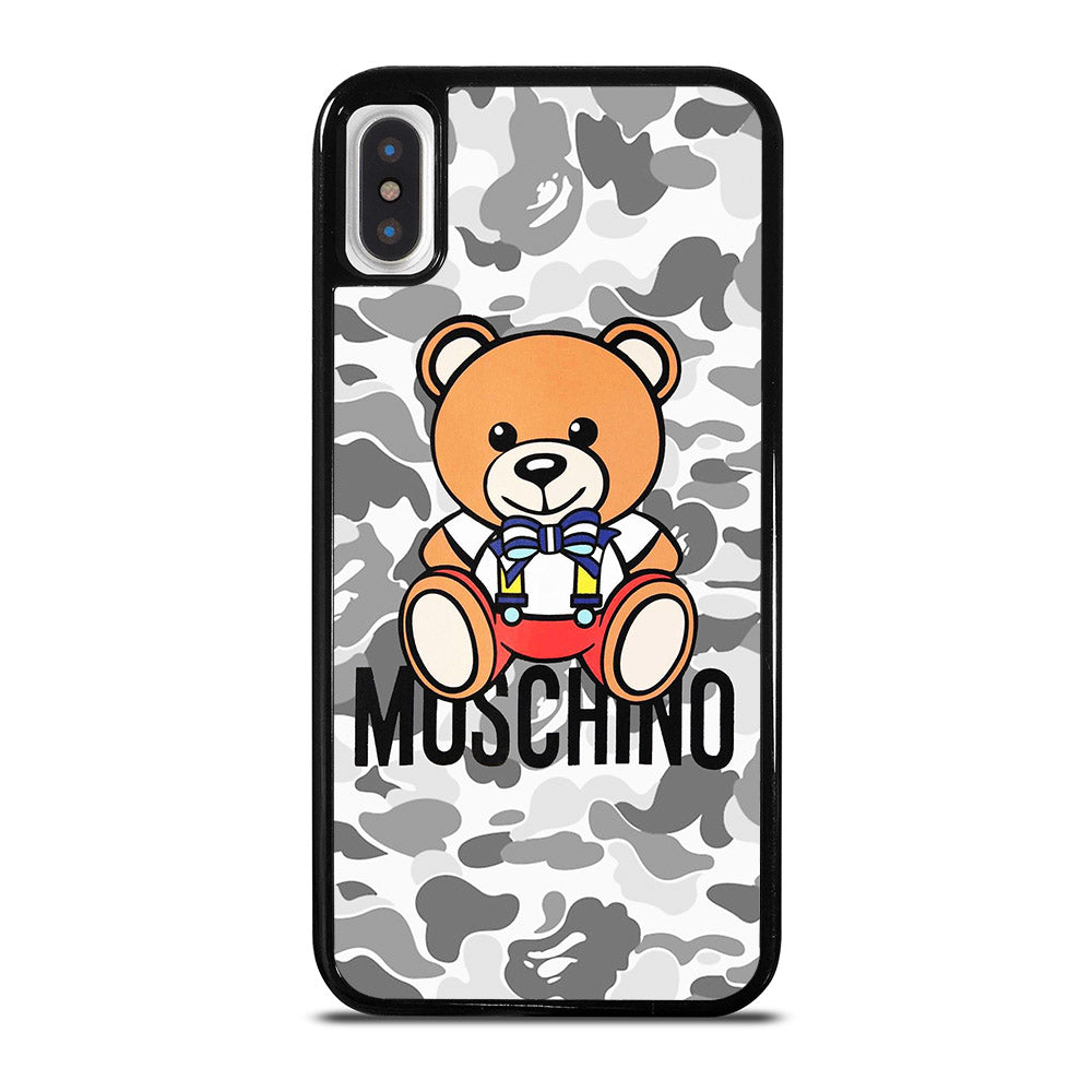 MOSCHINO TEDDY BEAR BAPE CAMO iPhone X / XS Case Cover