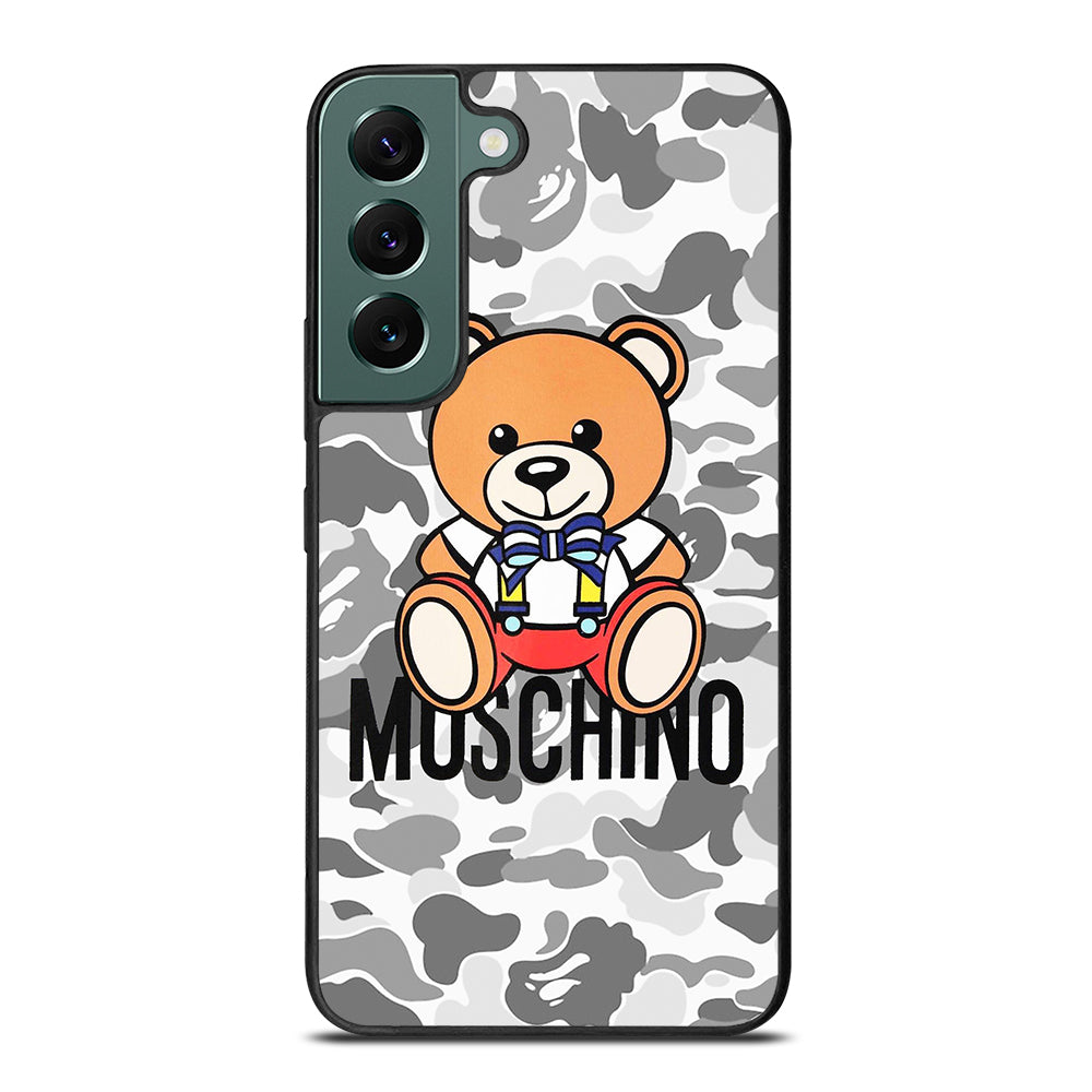 MOSCHINO TEDDY BEAR BAPE CAMO Samsung Galaxy S22 Case Cover