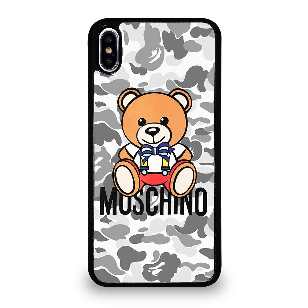 MOSCHINO TEDDY BEAR BAPE CAMO iPhone XS Max Case Cover