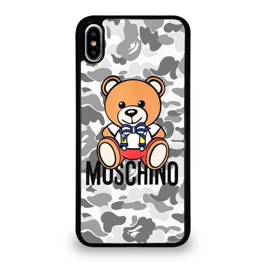 MOSCHINO TEDDY BEAR BAPE CAMO iPhone XS Max Case Cover
