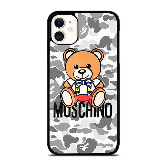 MOSCHINO TEDDY BEAR BAPE CAMO iPhone 11 Case Cover