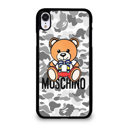 MOSCHINO TEDDY BEAR BAPE CAMO iPhone XR Case Cover