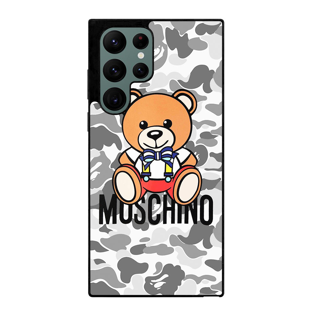 MOSCHINO TEDDY BEAR BAPE CAMO Samsung Galaxy S22 Ultra Case Cover