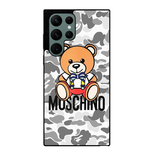 MOSCHINO TEDDY BEAR BAPE CAMO Samsung Galaxy S22 Ultra Case Cover