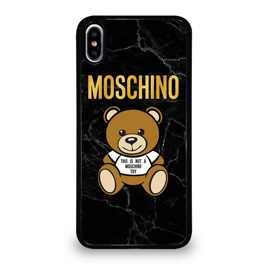 MOSCHINO TEDDY BEAR BLACK MARBLE iPhone XS Max Case Cover