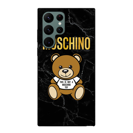 MOSCHINO TEDDY BEAR BLACK MARBLE Samsung Galaxy S22 Ultra Case Cover