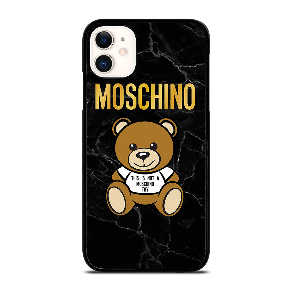 MOSCHINO TEDDY BEAR BLACK MARBLE iPhone 11 Case Cover