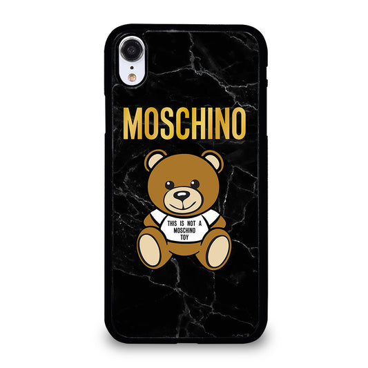 MOSCHINO TEDDY BEAR BLACK MARBLE iPhone XR Case Cover