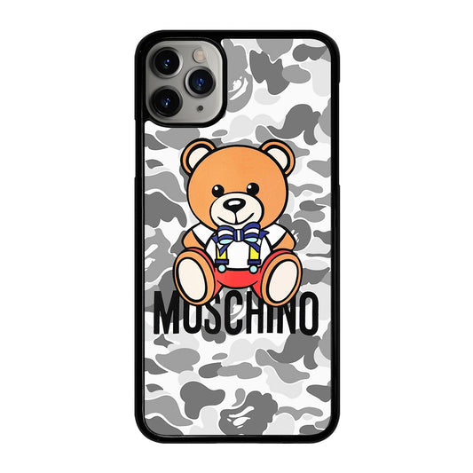 MOSCHINO TEDDY BEAR BAPE CAMO iPhone 11 Pro Max Case Cover