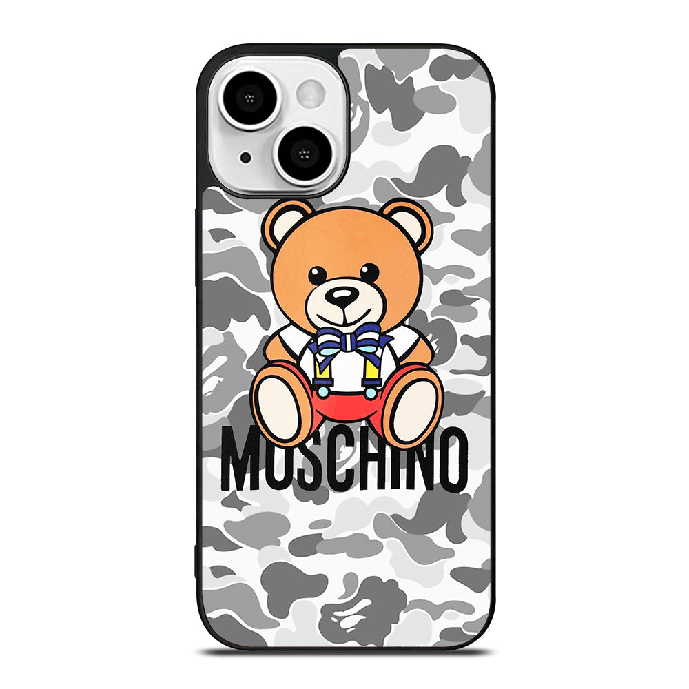 MOSCHINO TEDDY BEAR BAPE CAMO iPhone 13 Mini Case Cover