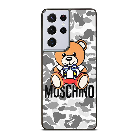 MOSCHINO TEDDY BEAR BAPE CAMO Samsung Galaxy S21 Ultra Case Cover