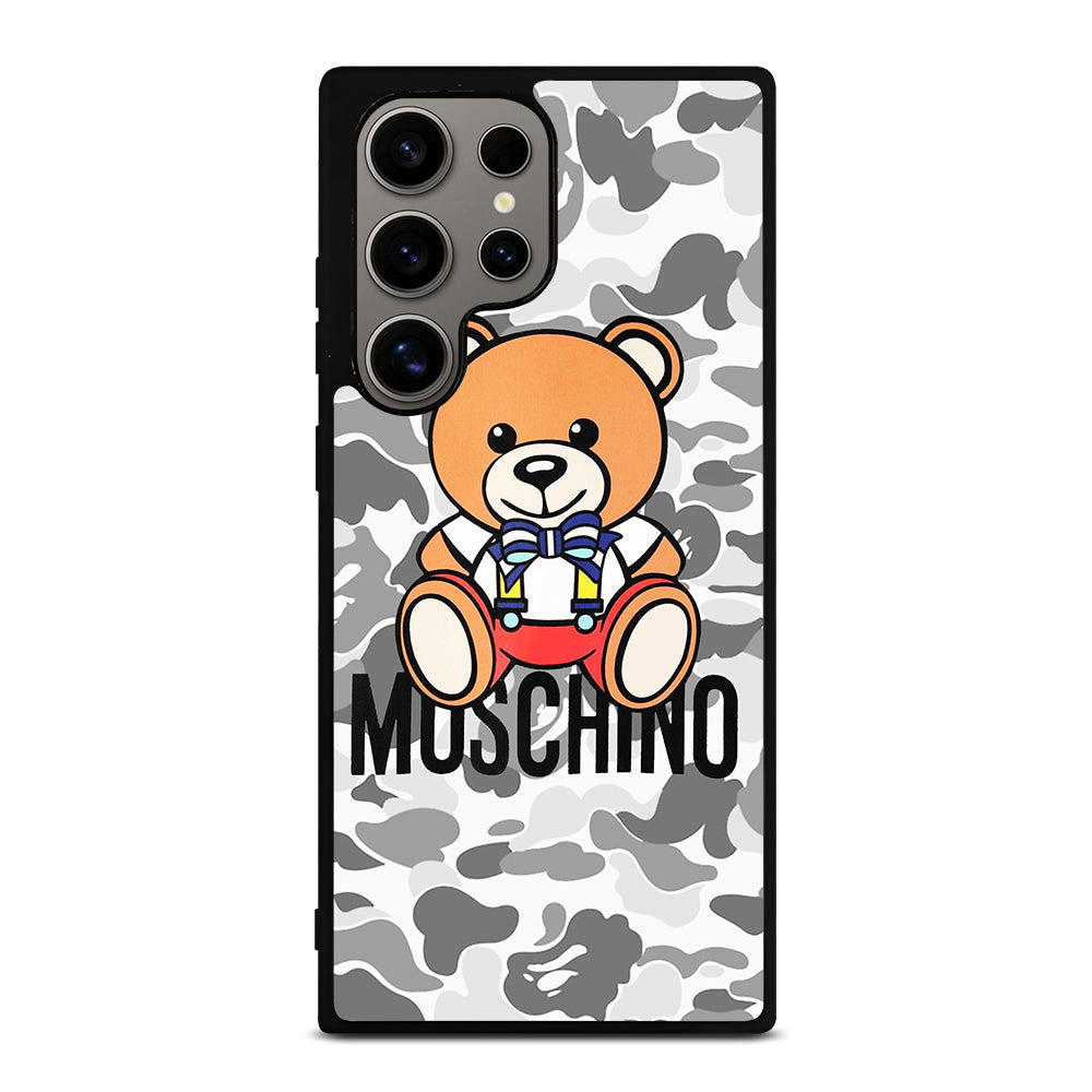 MOSCHINO TEDDY BEAR BAPE CAMO Samsung Galaxy S24 Ultra Case Cover