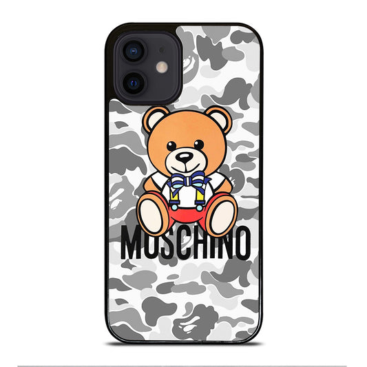 MOSCHINO TEDDY BEAR BAPE CAMO iPhone 12 Mini Case Cover