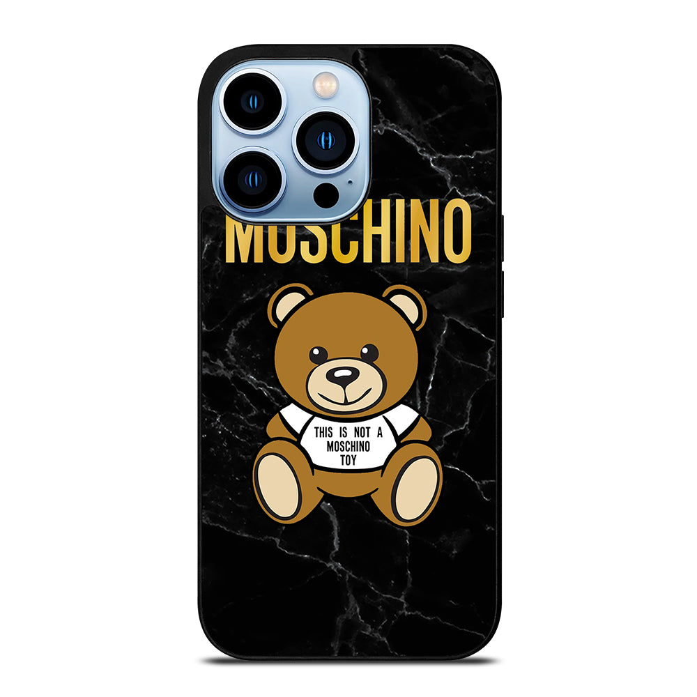 MOSCHINO TEDDY BEAR BLACK MARBLE iPhone 13 Pro Max Case Cover