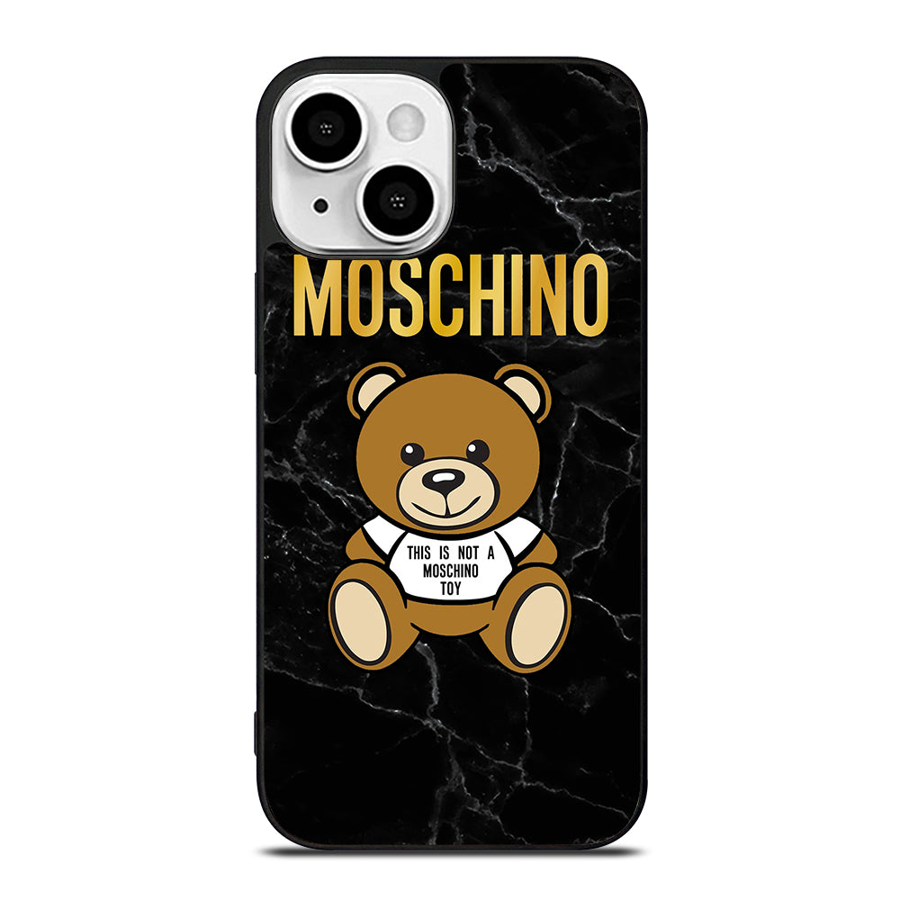 MOSCHINO TEDDY BEAR BLACK MARBLE iPhone 13 Mini Case Cover