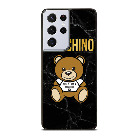 MOSCHINO TEDDY BEAR BLACK MARBLE Samsung Galaxy S21 Ultra Case Cover