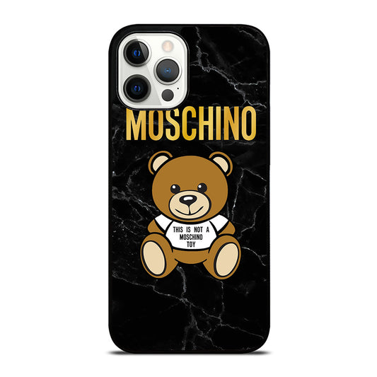 MOSCHINO TEDDY BEAR BLACK MARBLE iPhone 12 Pro Max Case Cover