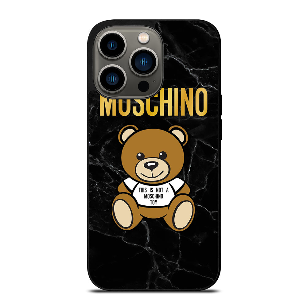 MOSCHINO TEDDY BEAR BLACK MARBLE iPhone 13 Pro Case Cover