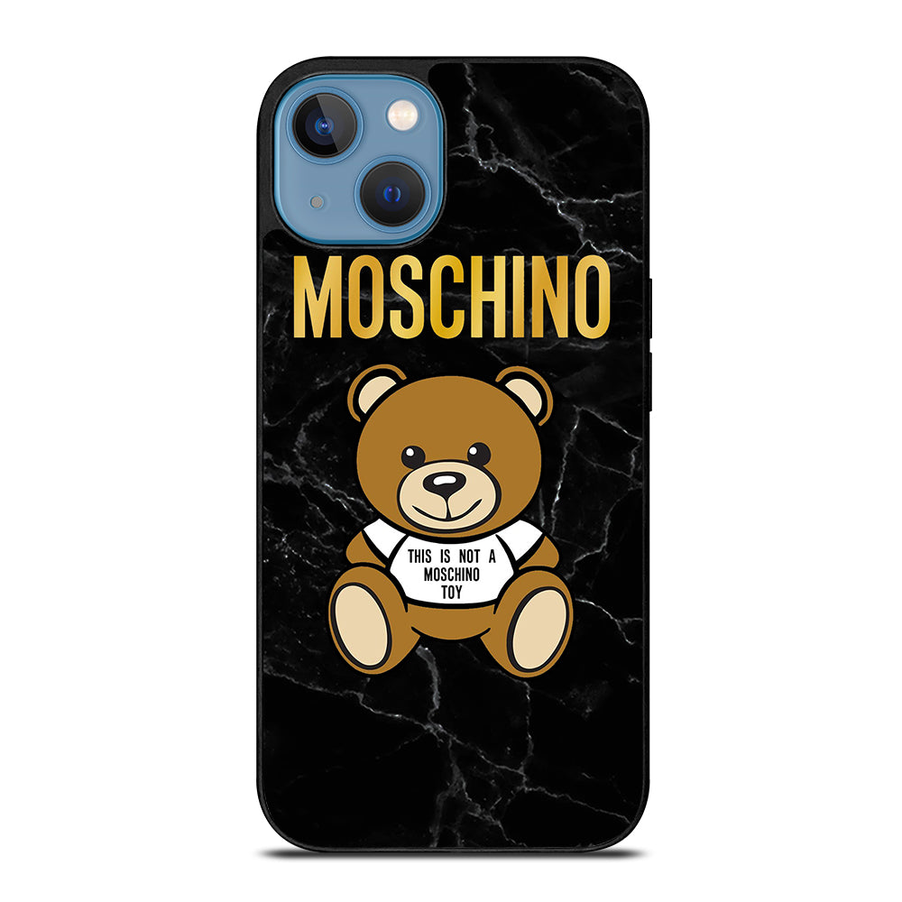 MOSCHINO TEDDY BEAR BLACK MARBLE iPhone 13 Case Cover