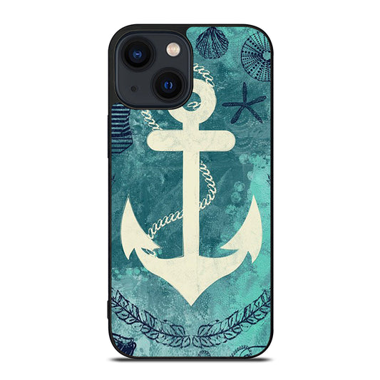 NAUTICAL ANCHOR ART iPhone 14 Plus Case Cover