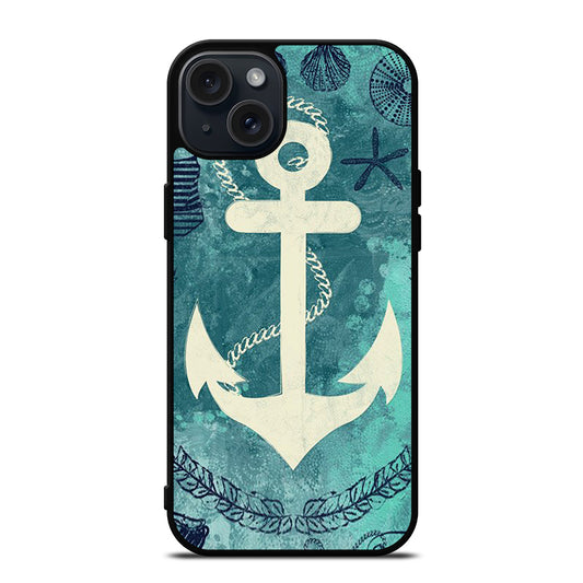 NAUTICAL ANCHOR ART iPhone 15 Plus Case Cover