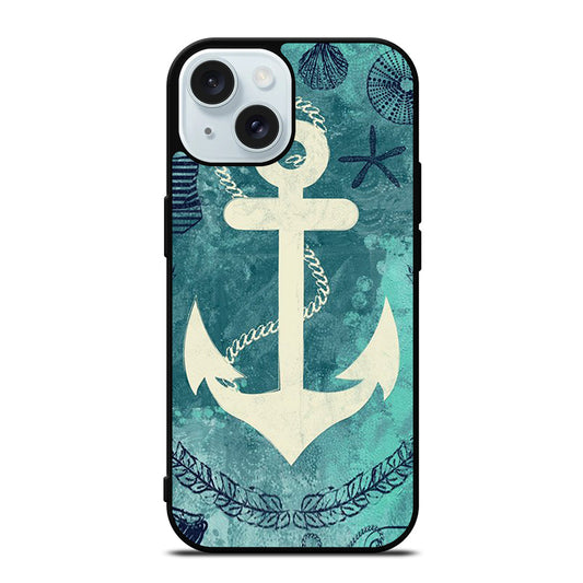 NAUTICAL ANCHOR ART iPhone 15 Case Cover