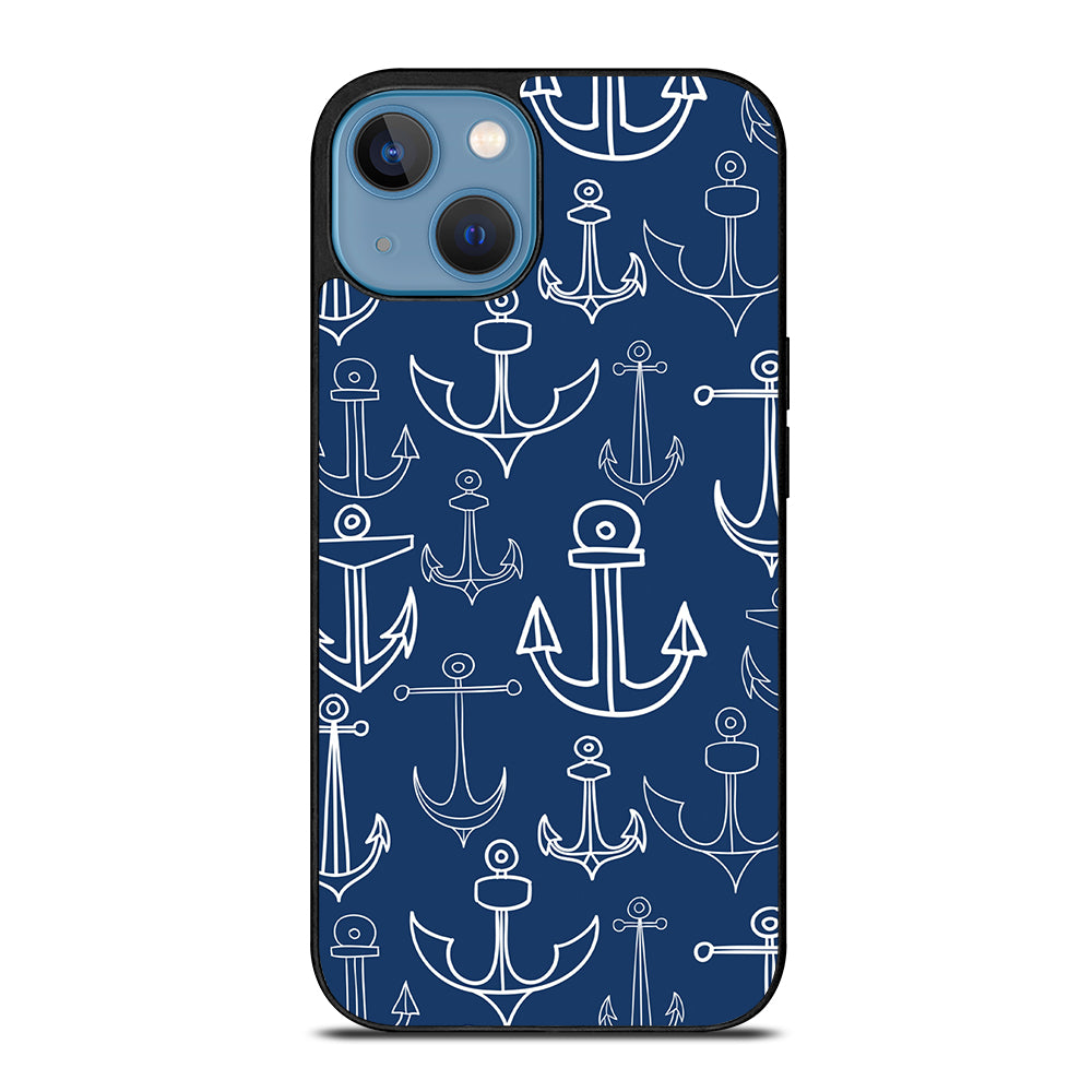 NAUTICAL ANCHOR PATTERN iPhone 13 Case Cover