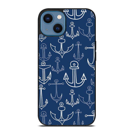 NAUTICAL ANCHOR PATTERN iPhone 14 Case Cover